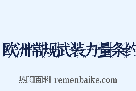 欧洲常规武装力量条约是什么意思的图片